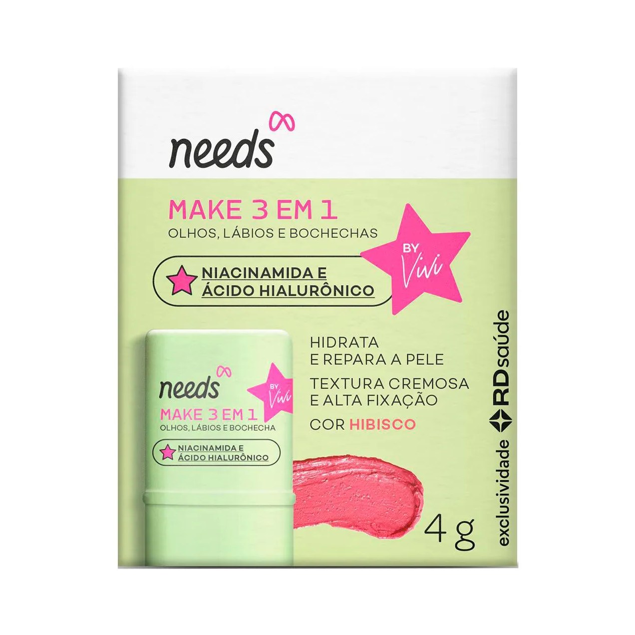 Make 3 em 1 Stick Needs SOS Acne Olhos, Lábios e Bochecha 4g