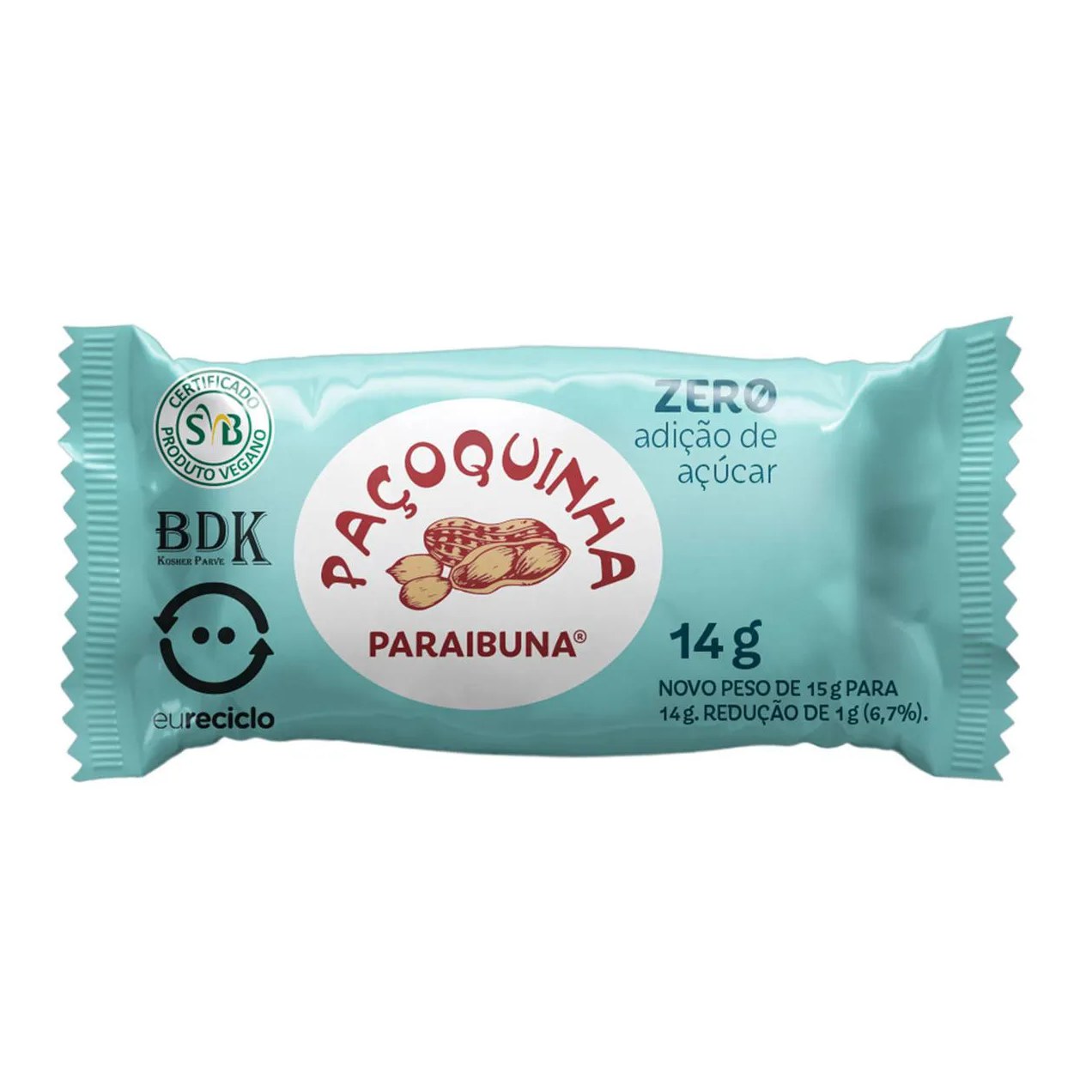 Paçoquinha Paraibuna Sem Açúcar 15g