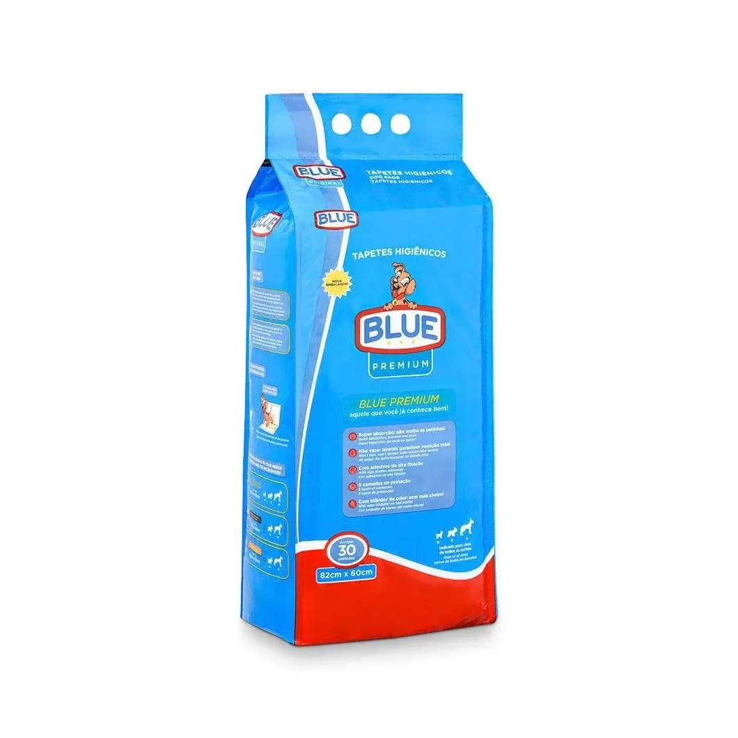 Tapete Higiênico Blue Premium C/30 - 82cm X 60cm