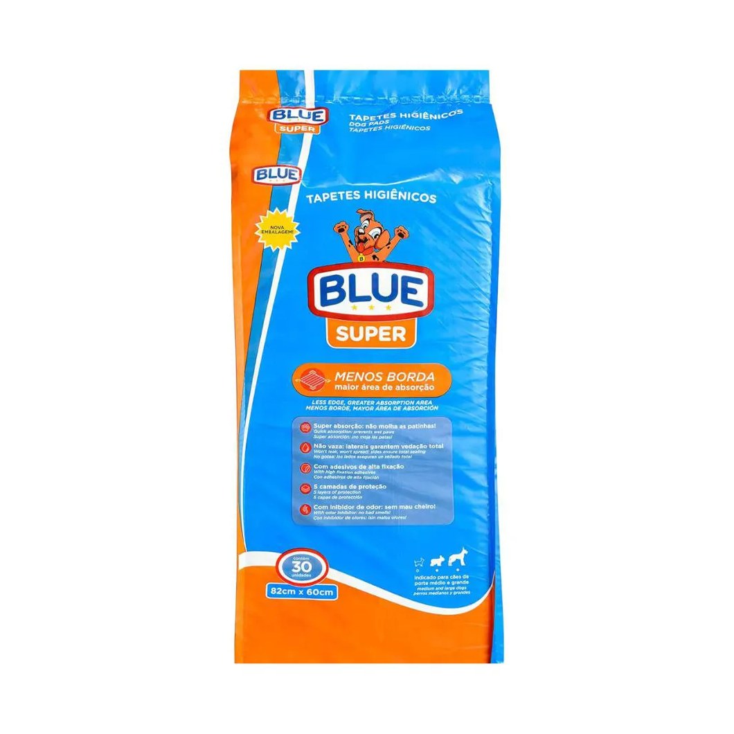 Tapete Higiênico Blue Super C/30 - 82cm X 60cm