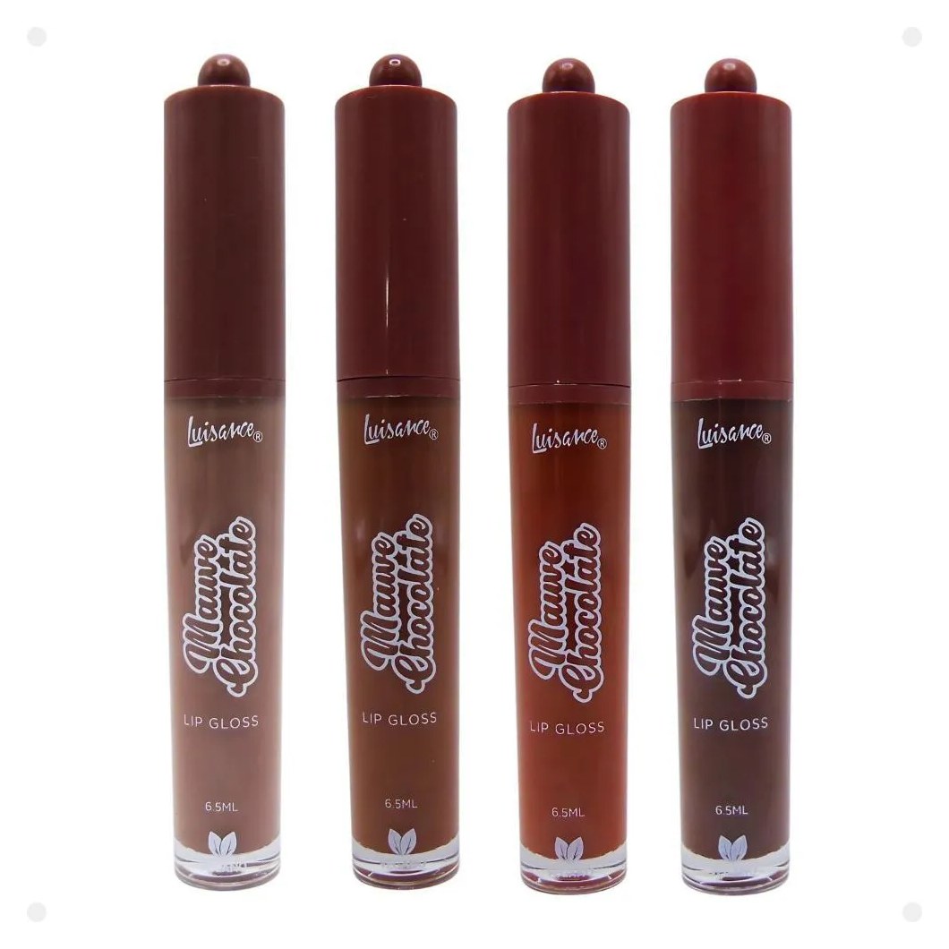 KIT LUISANCE MAUVE CHOCOLATE: 4 LIP GLOSS LABIAL CORES 1, 2, 3 E 4 L3269