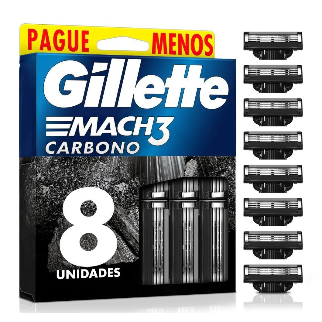 Carga Gillette Mach 3 Carbono 8un