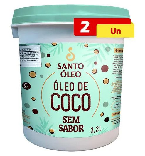 Óleo de Coco sem Sabor 2 X 3,2l Santo Óleo