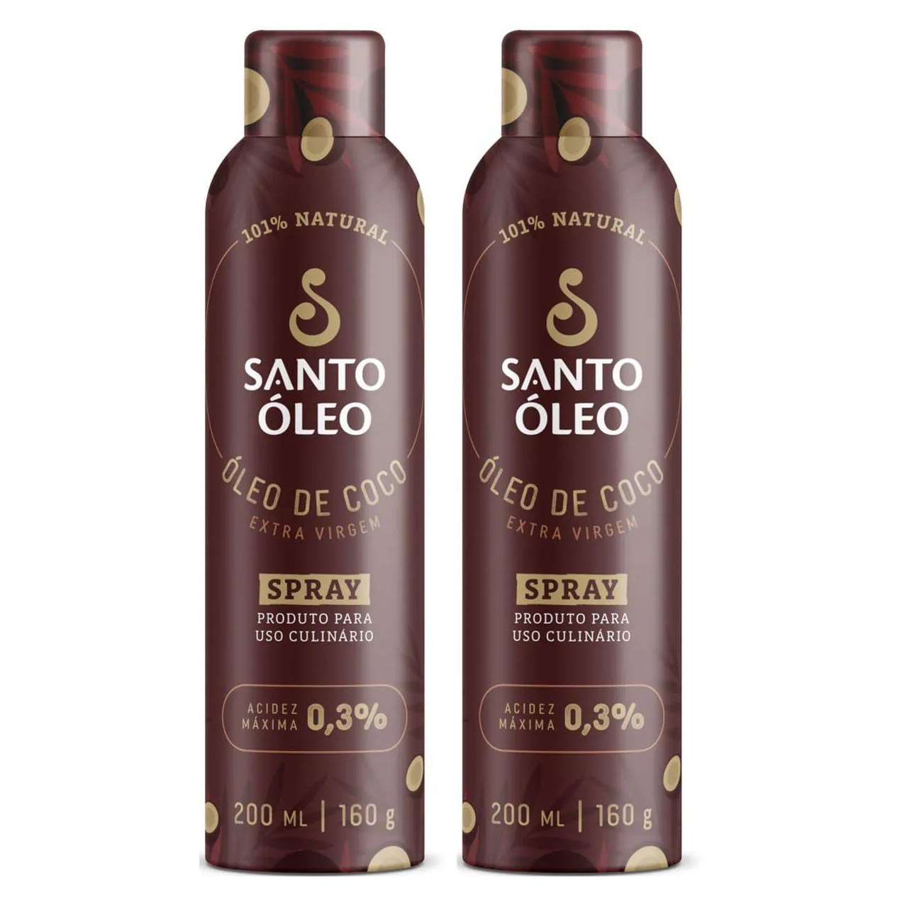 Óleo de Coco Extravirgem Spray 2 X 200ml Santo Óleo