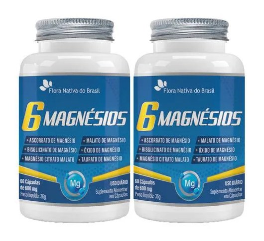 Kit 2 6 Magnésios 60 Cápsulas Flora Nativa
