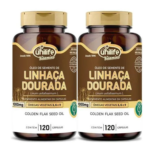 Óleo de Linhaça Dourada 2 X 120 cápsulas Unilife