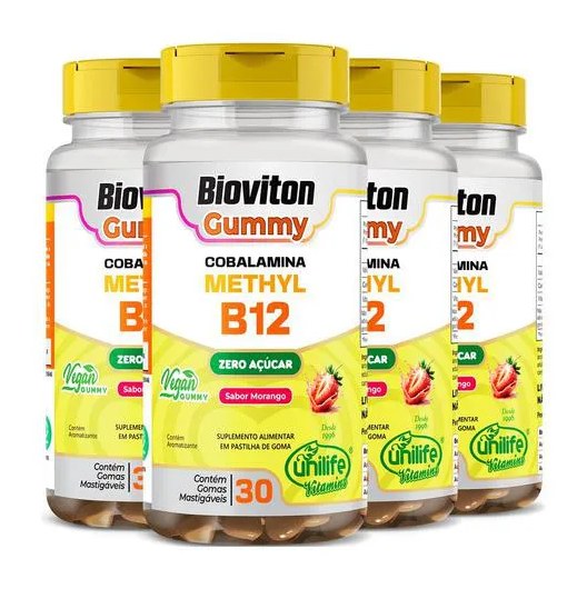 Cobalamina Methyl Vitamina B12 4 X 30 Gomas Unilife