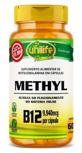 Vitamina B12 Metilcobalamina 60 cápsulas Unilife