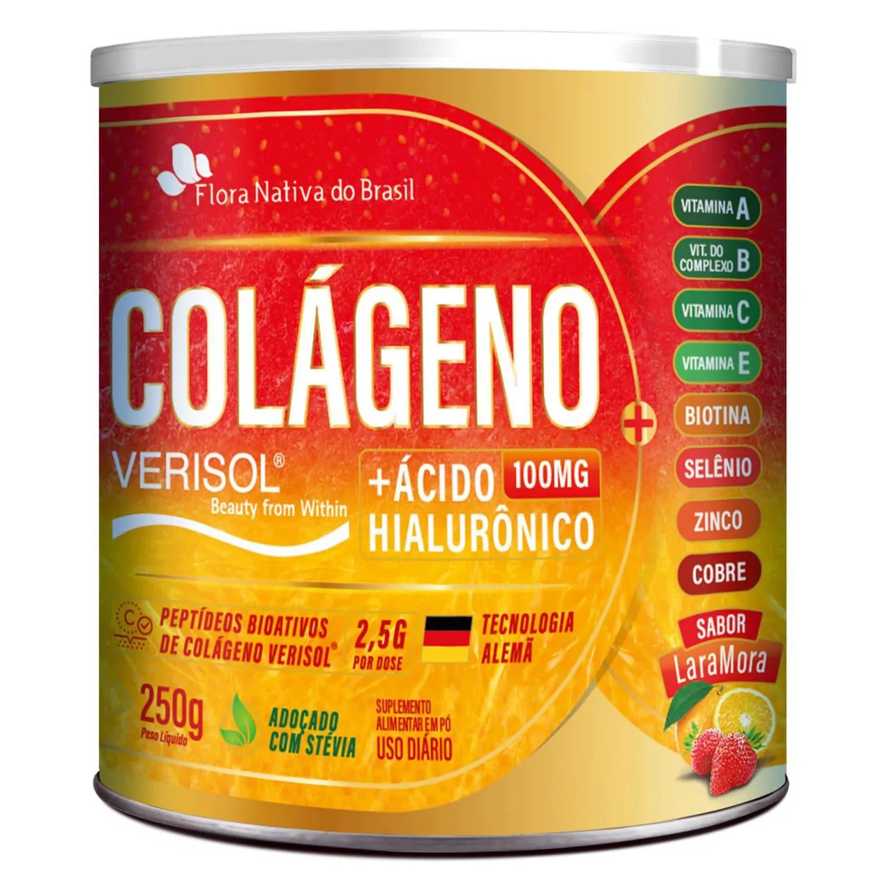 Colágeno Verisol e Hialurônico 250g Flora Nativa