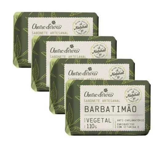 Sabonete de Barbatimão 4 X 110g Cheiro de Ervas