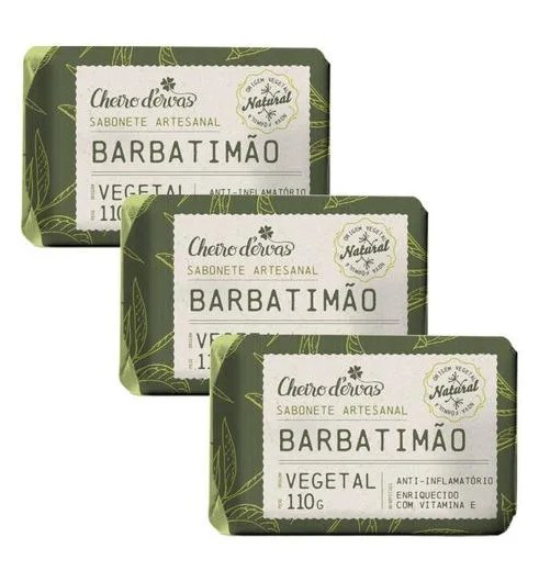 Sabonete de Barbatimão 3 X 110g Cheiro de Ervas
