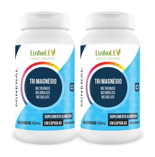 Kit 2 Tri Magnesio 60 Capsulas - Linho Lev