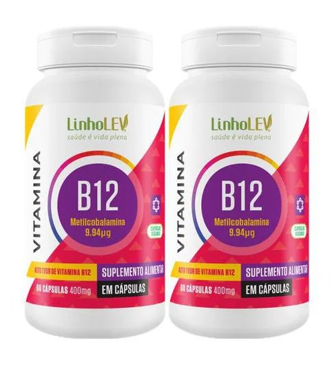 Kit 2 Vitamina B12 Metilcobalamina 60 Capsulas - Linho Lev