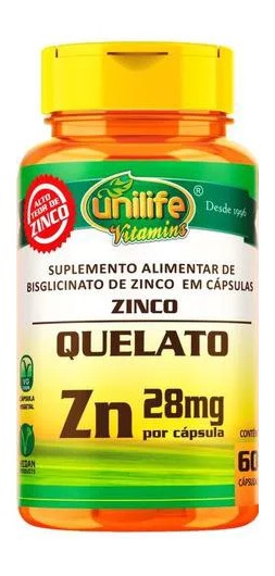 Zinco Quelato Original 60 cápsulas Unilife