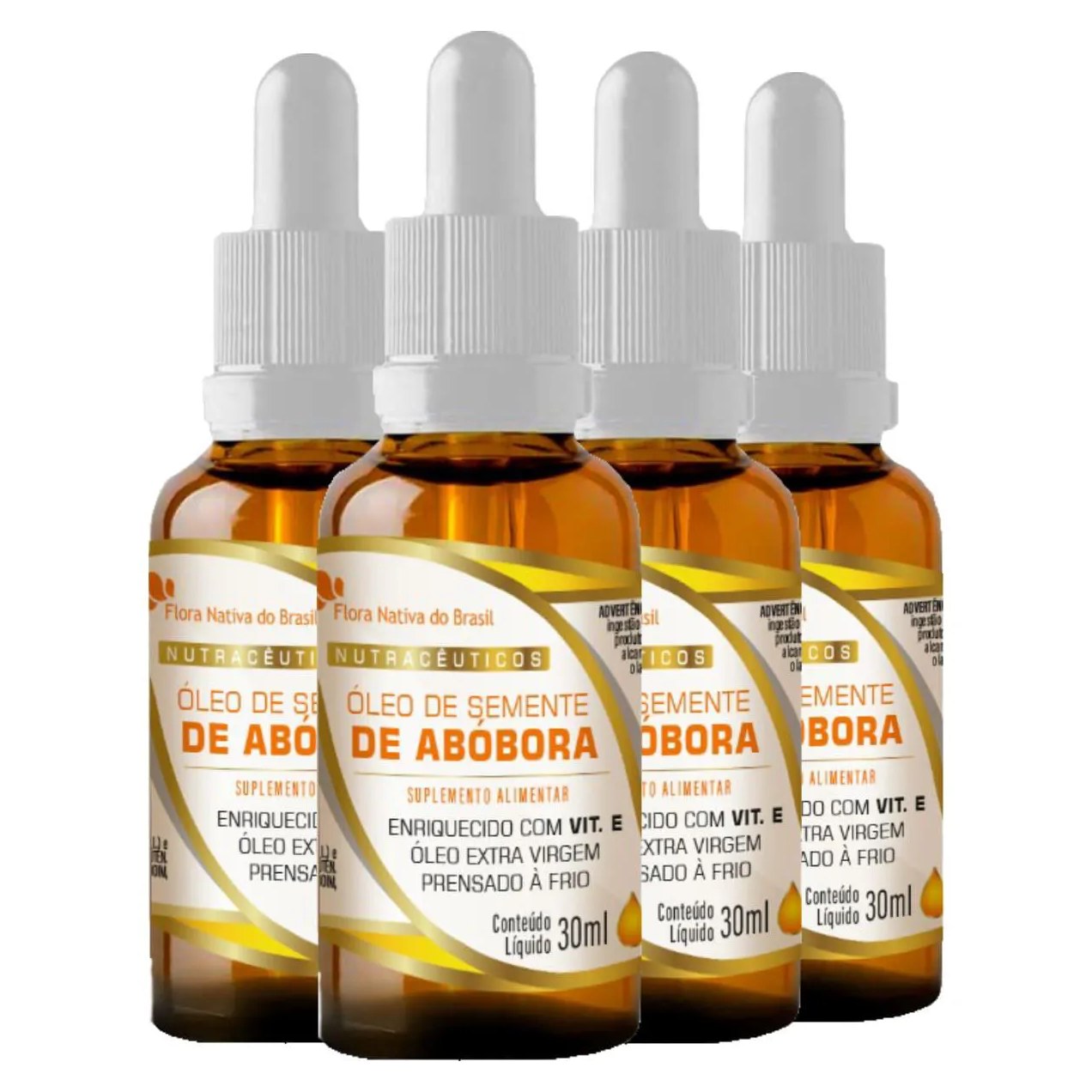Óleo de Semente de Abóbora em Gotas 4 X 30ml Flora Nativa