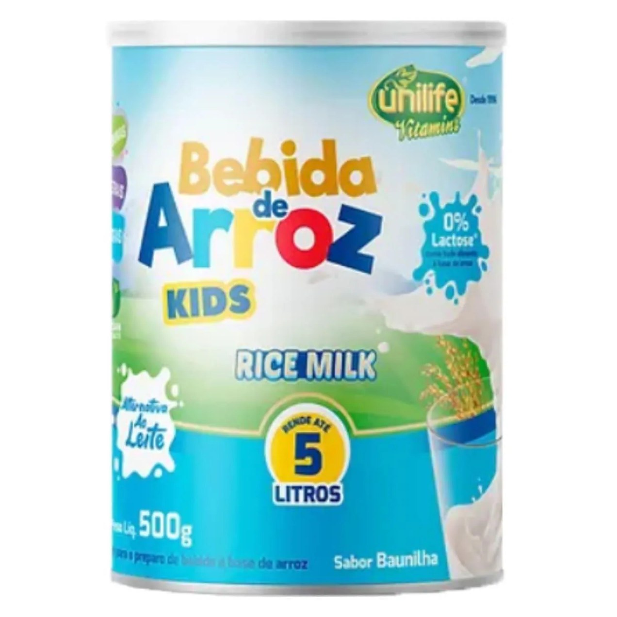 Bebida de Arroz Kids Rice Milk sem Lactose 500g Unilife