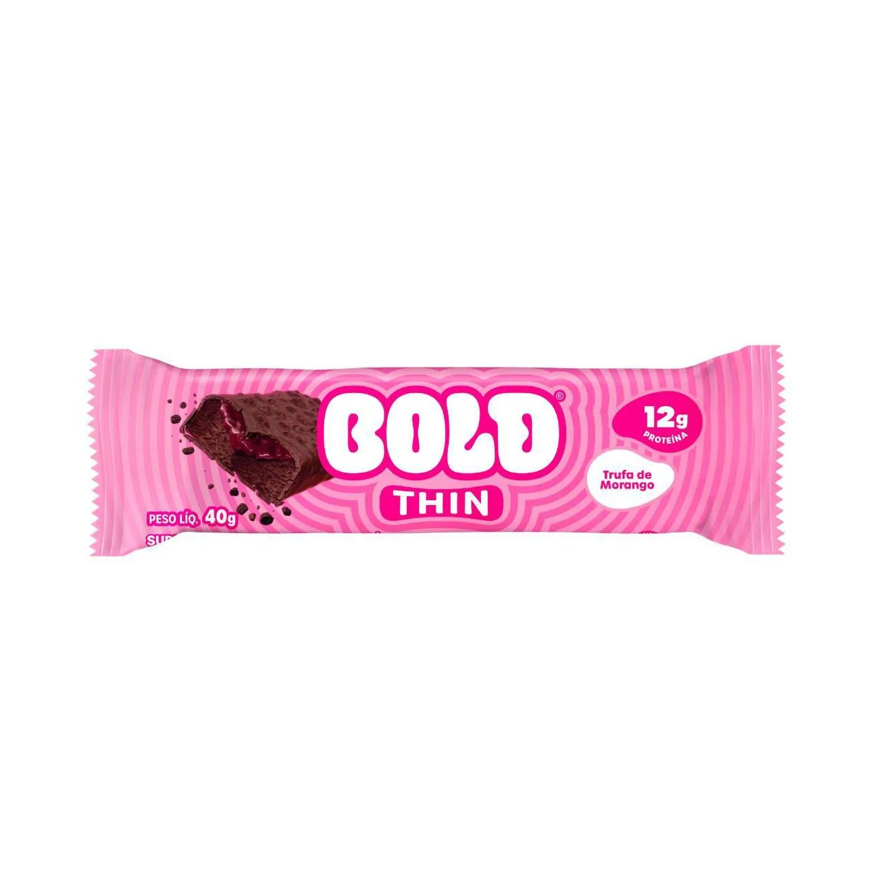 Barra de Proteína Bold Thin Trufa de Morango 40g