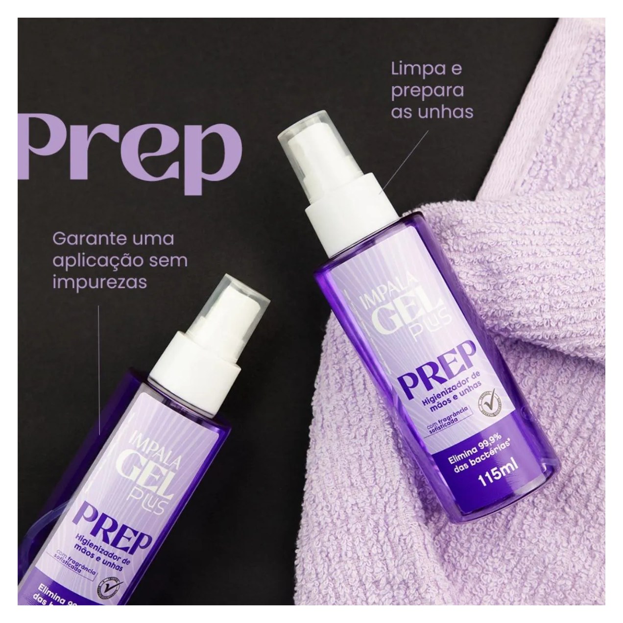Spray Higienizador Prep Mãos Unhas Gel Plus Impala 115Ml