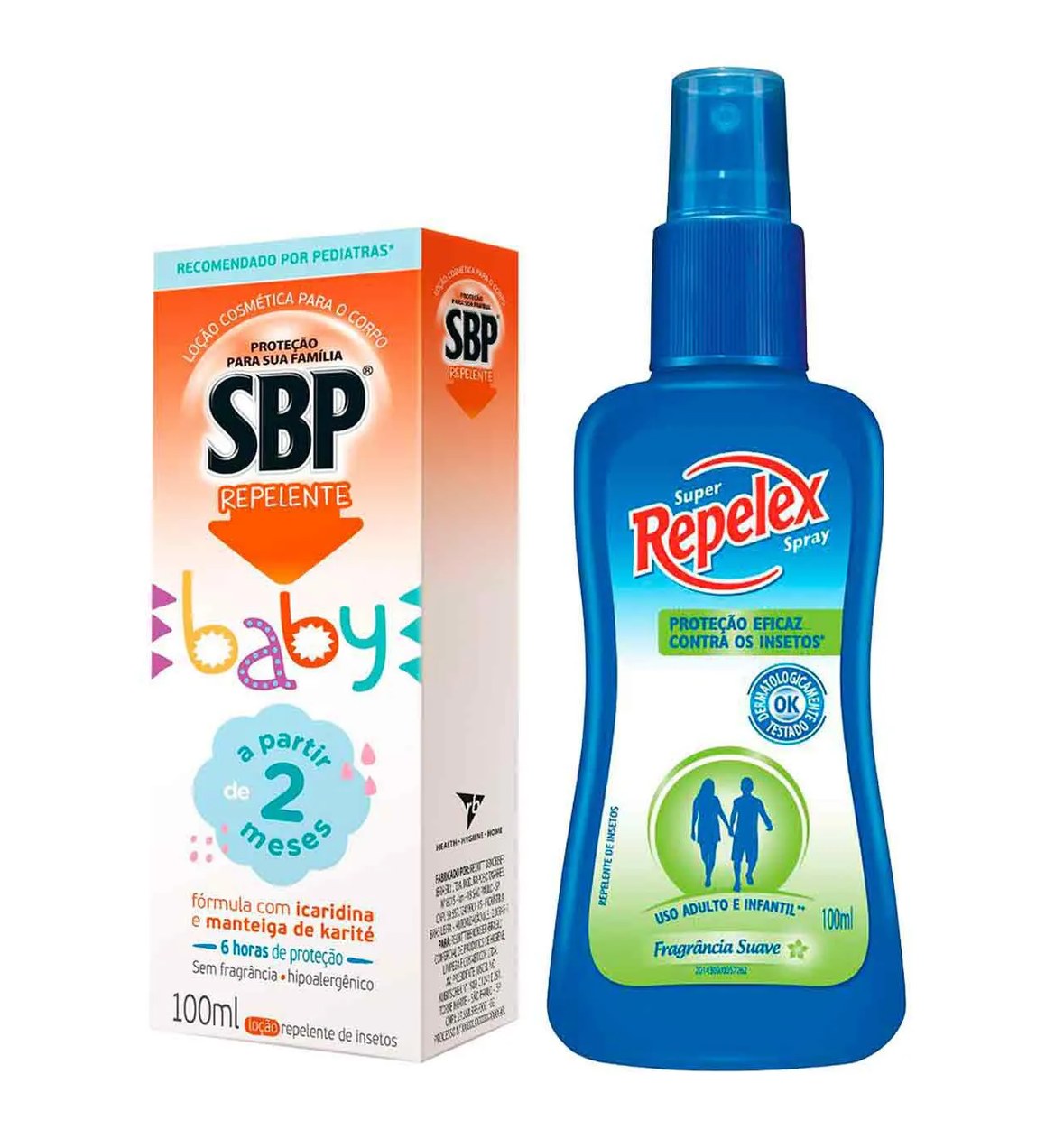 Kit Repelentes Spray Repelex Family Care 100ml + Loção Infantil SBP Baby Icaridina Sem Fragrância 100ml