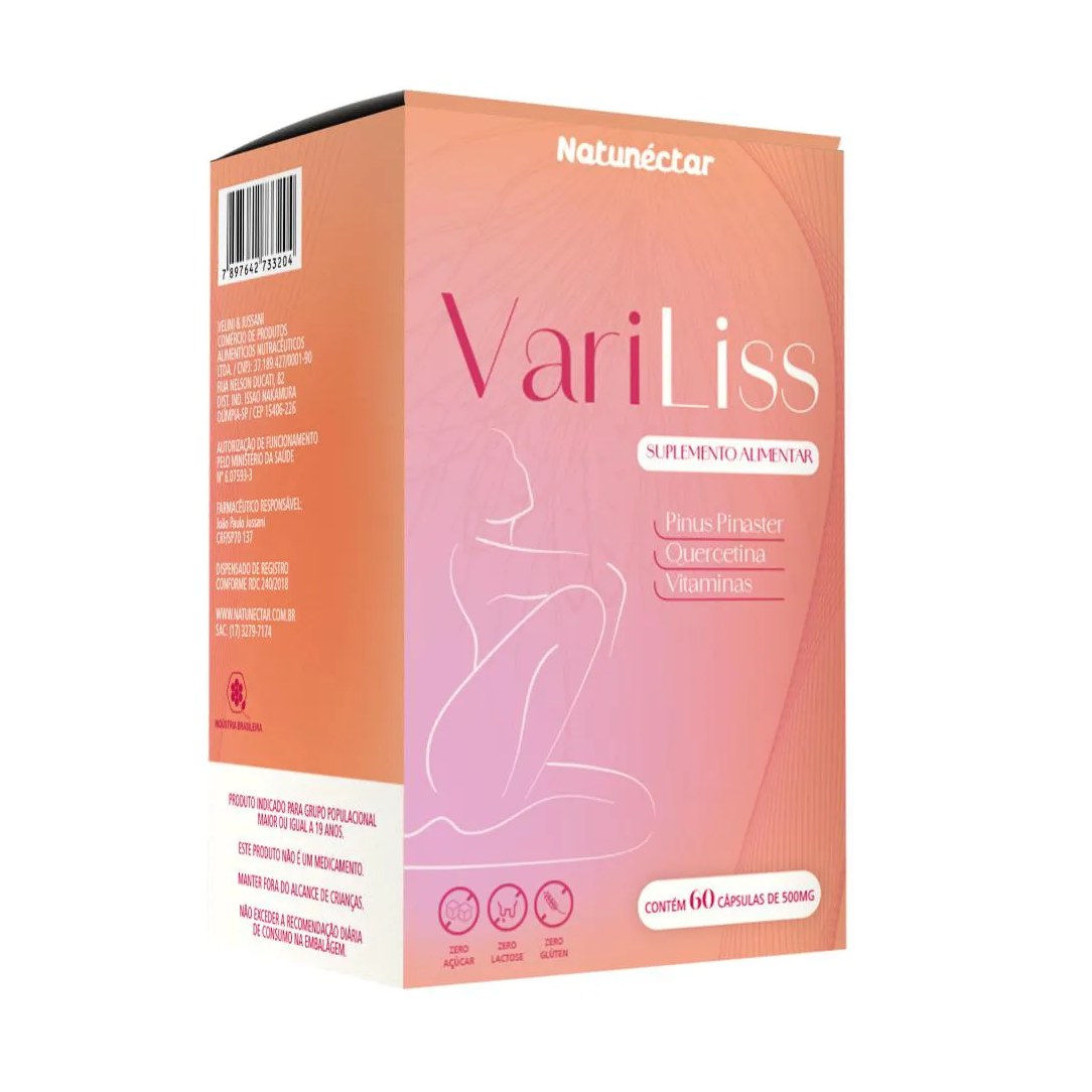 SUPLEMENTO VARILISS PINUS PINASTER QUERCETINA VITAMINAS 500MG 60 CáPSULAS