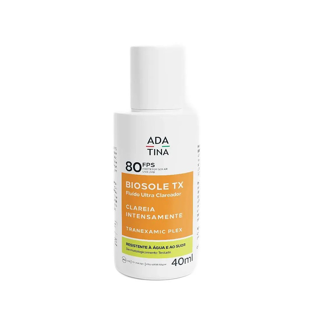 Ada Tina Biosole Tx Fps 80 - Protetor Solar Fluido Ultraclareador 40Ml