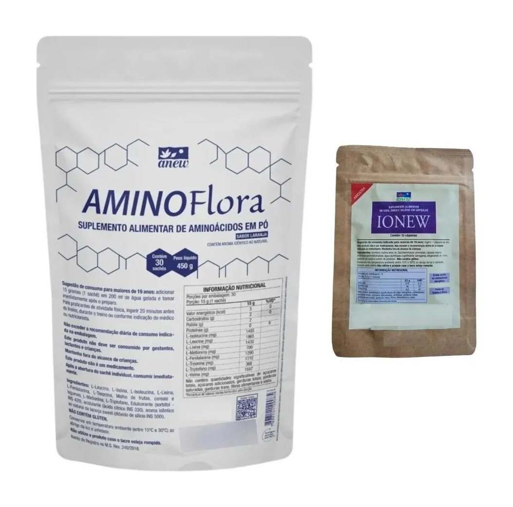 AMINOFLORA ANEW 450G + 01 SACHê IONEW ANEW 15 CáPS