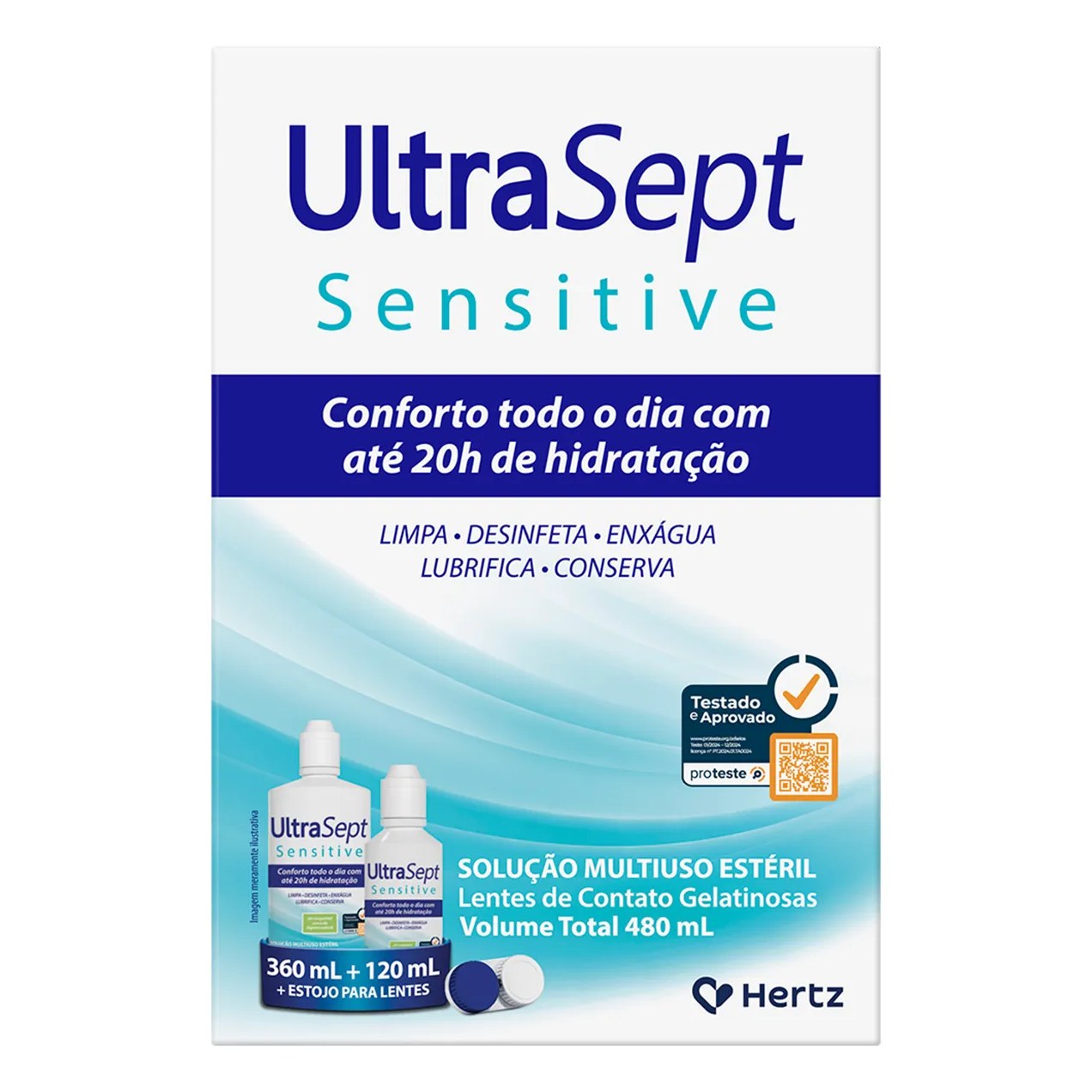 Kit Solução para Lentes de Contato Ultrasept Sensitive 360ml + 120ml