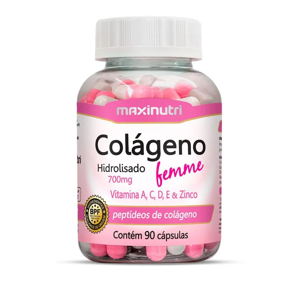 Colágeno Hidrolisado Femme + Vitaminas - 90cps - Maxinutri