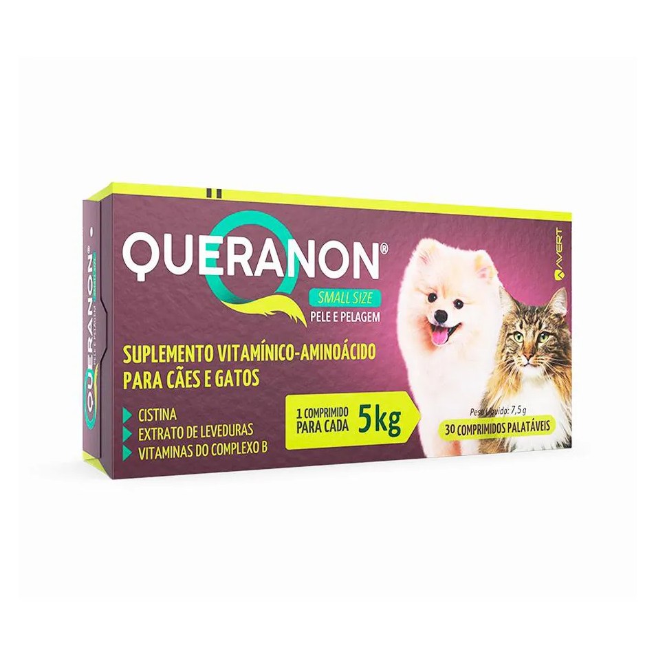 Queranon Small Size - Cães E Gatos Até 5kg - 7,5g - 30 comprimidos