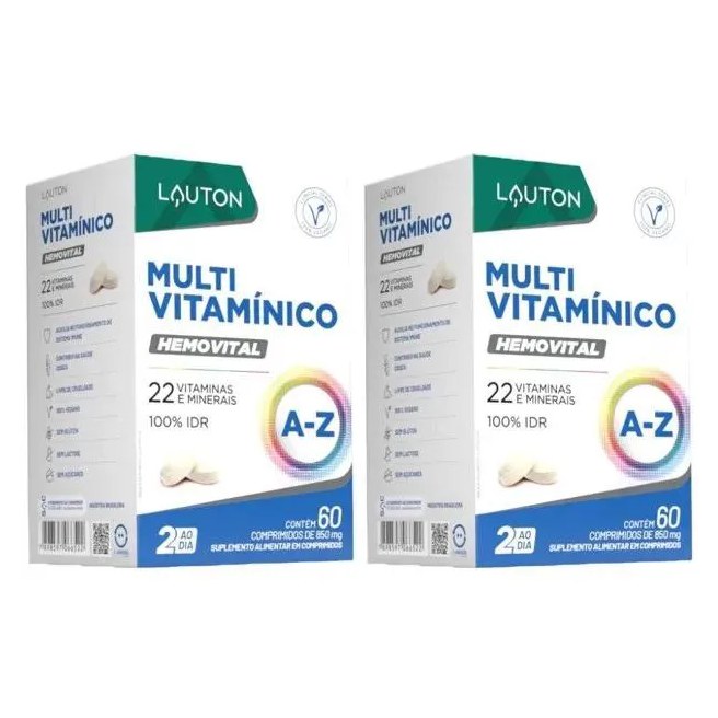 Kit 2x Hemovital (multivitamínico) 60 comprimidos - Lauton