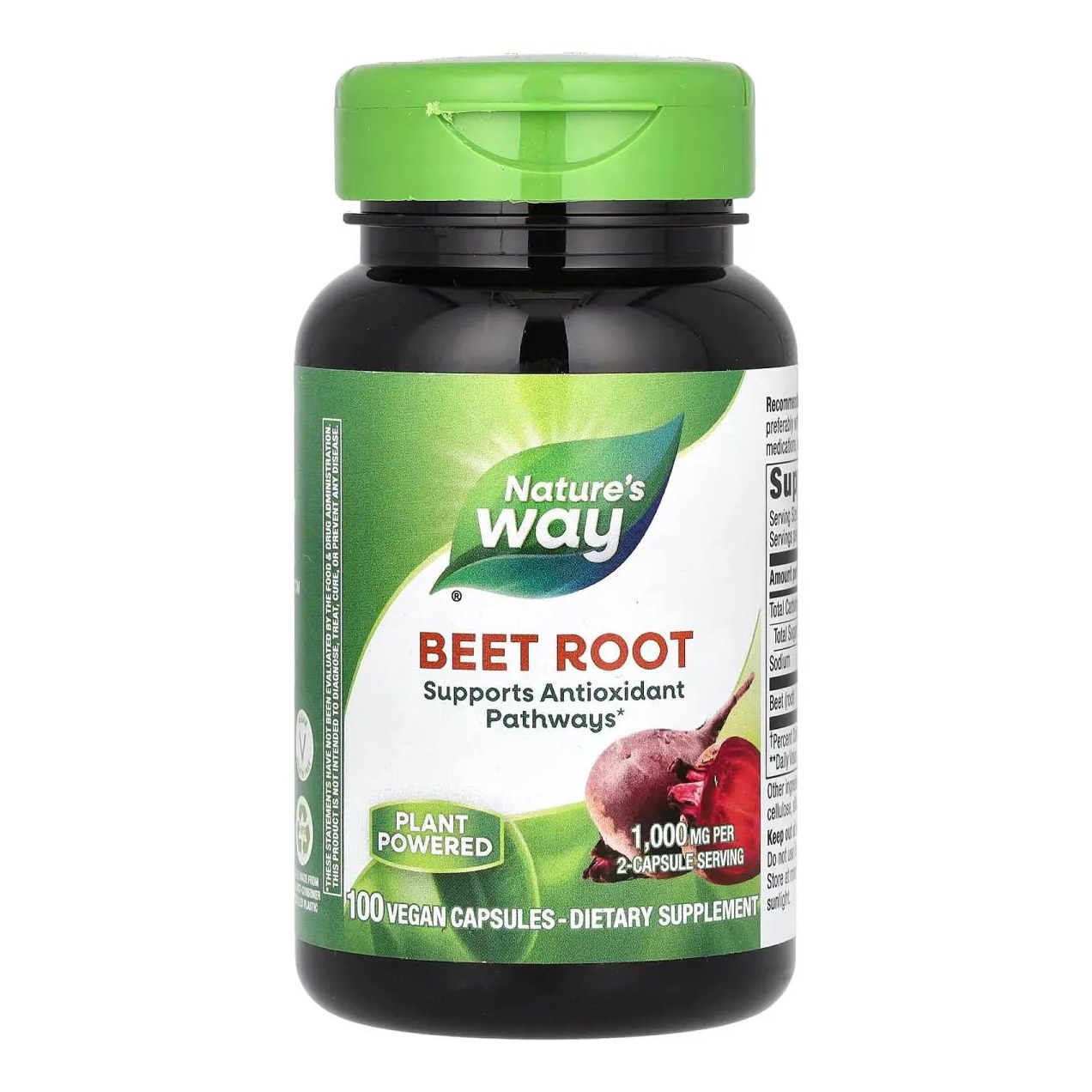 Raiz de Beterraba 1000mg 100 Cápsulas Veganas (500 Mg Por Cápsula) - Nature's Way