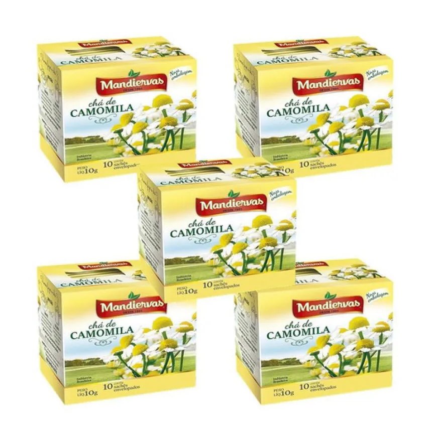 Kit 5 Caixinhas de Chá Camomila 10 Sachês - Mandiervas