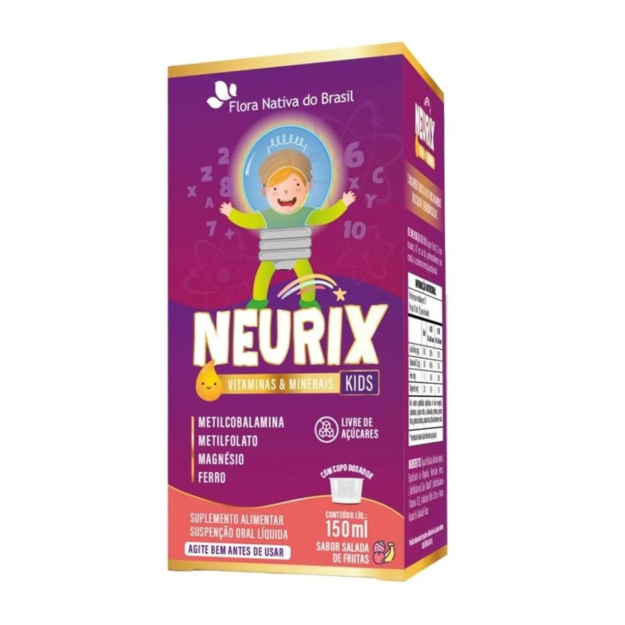 Neurix Kids Vitaminas e Minerais 150ml - Flora Nativa do Brasil Salada de Frutas
