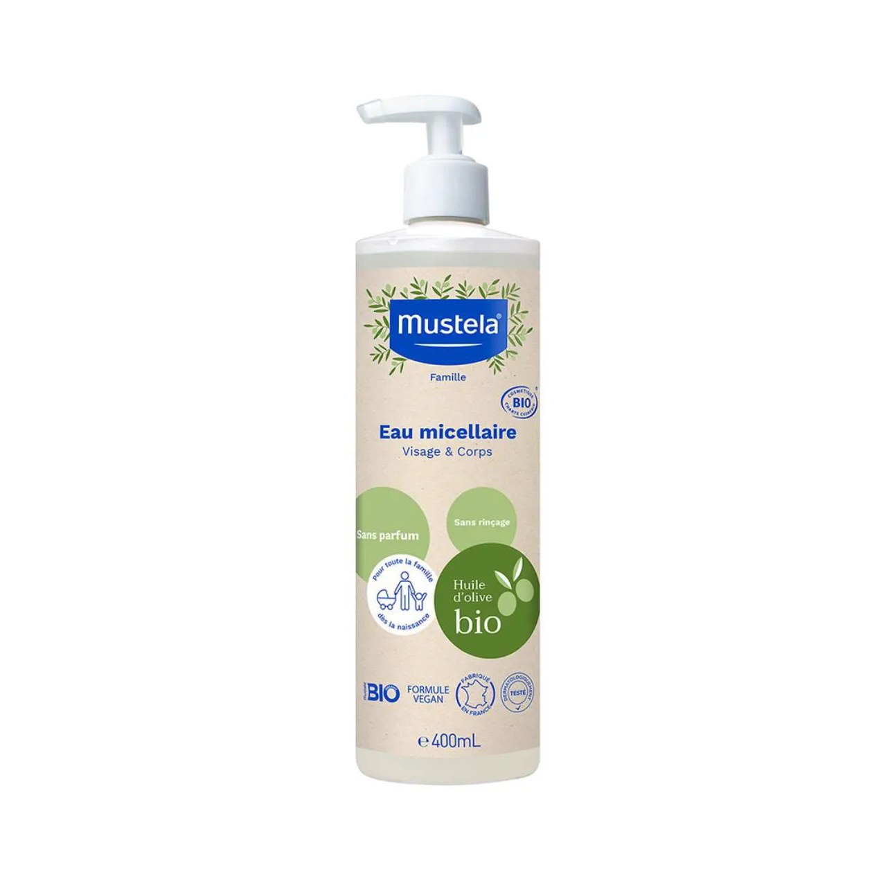 Água Micelar Mustela Bio Sem Perfume com 400ml