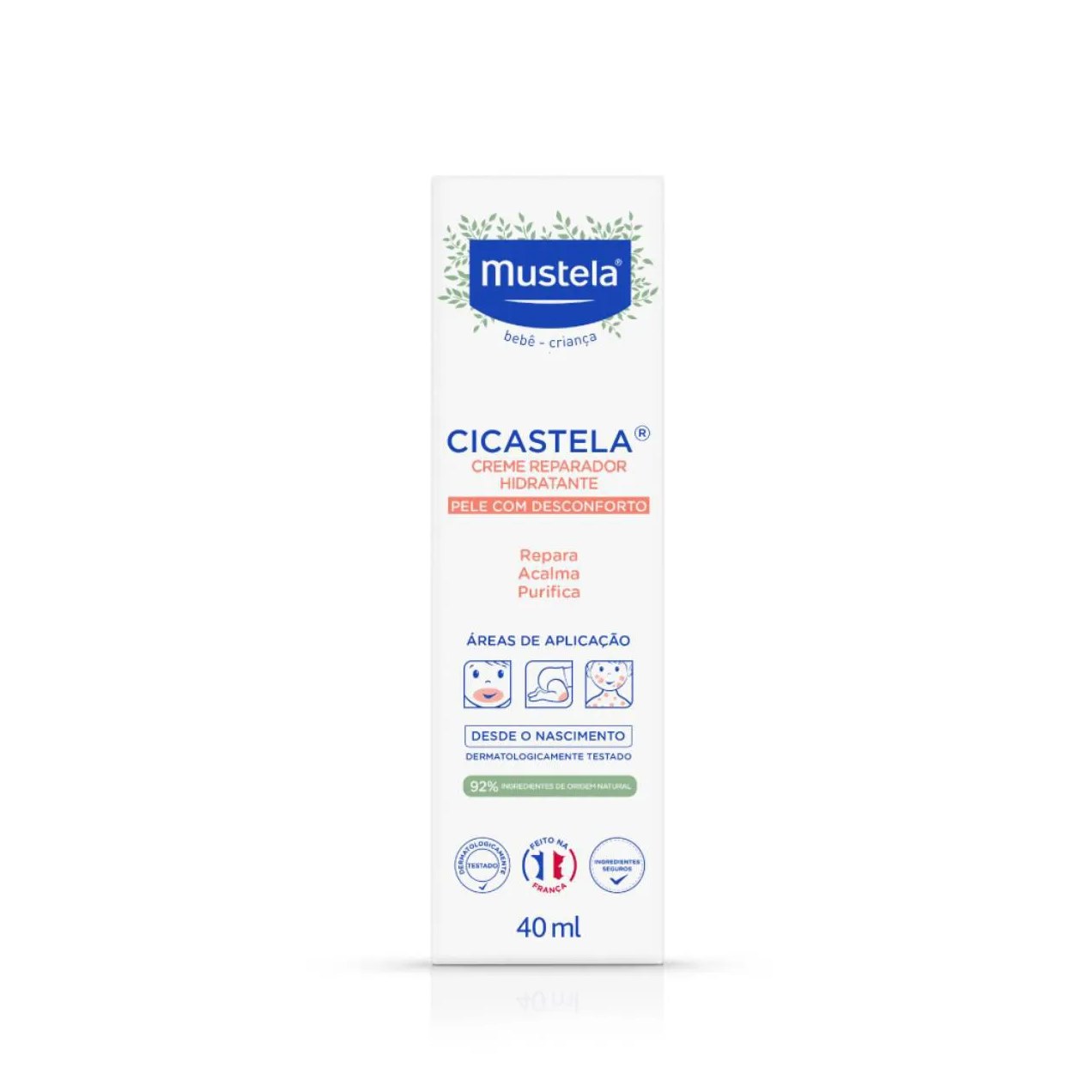 Creme Reparador Hidratante Mustela Bebê Cicastela Pele Sensibilizada com 40ml