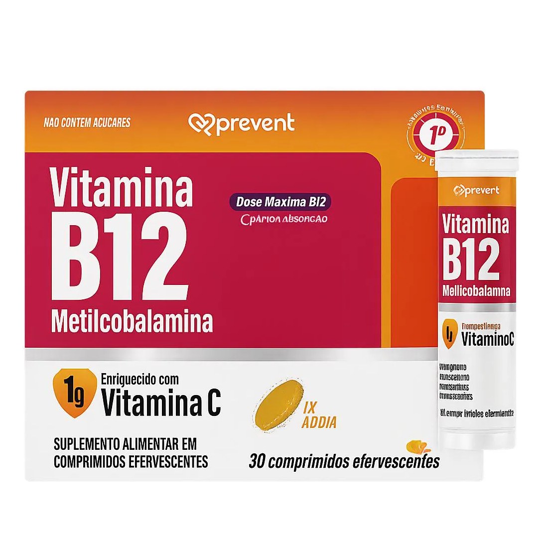 Vitamina B12 Metilcobalamina Laranja C/30 comprimidos - Prevent Pharma