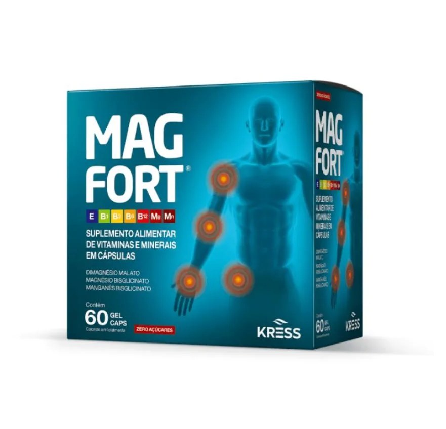 Magfort Suplemento Alimentar Magnésio + Associações Kress 60Cps