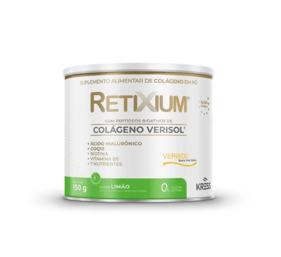 Retixium Colágeno Verisol + Ácido Hialurônico Limão Kress 150G