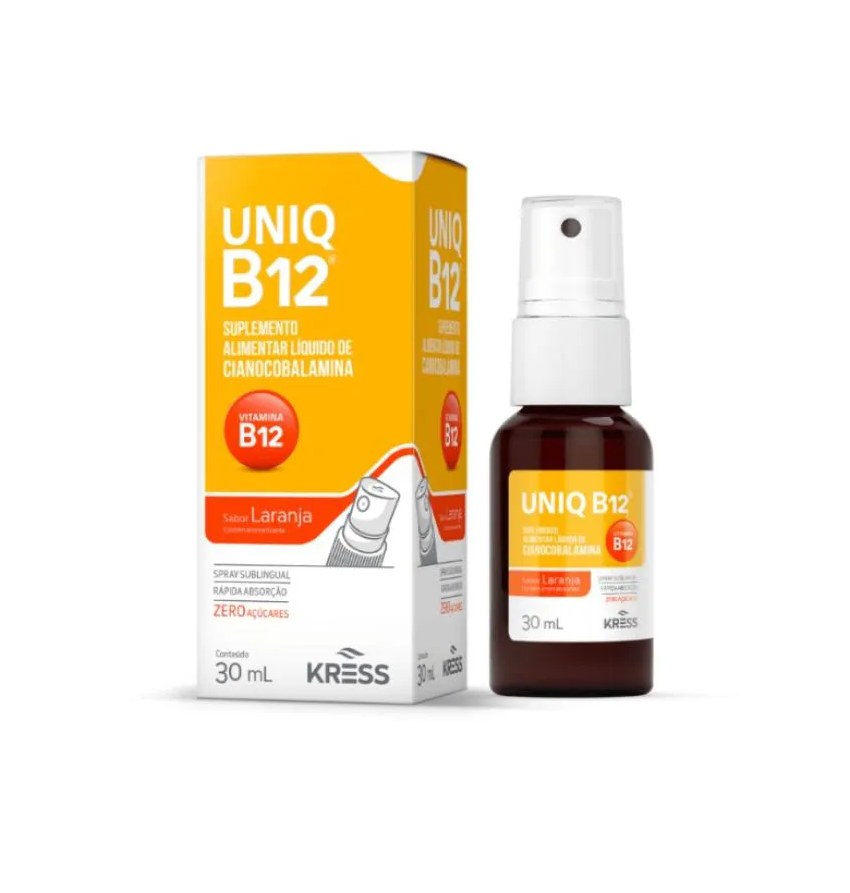 Uniq B12 Suplemento Alimentar Spray Kress Sabor Laranja 30Ml
