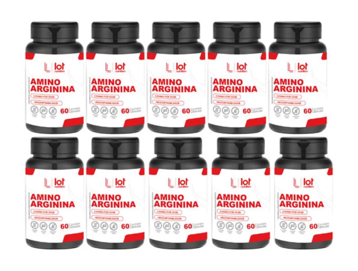 Kit 10un Arginina 2000mg 60 cápsulas sem Sabor