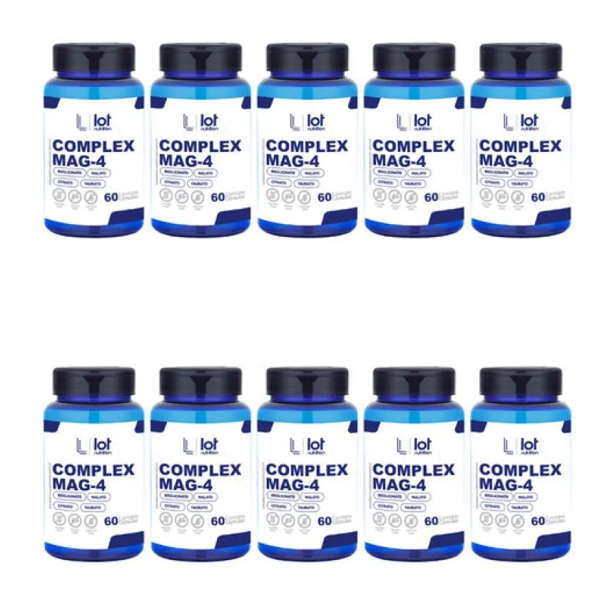 Kit 10un Complexo Magnésio 60 cápsulas sem Sabor