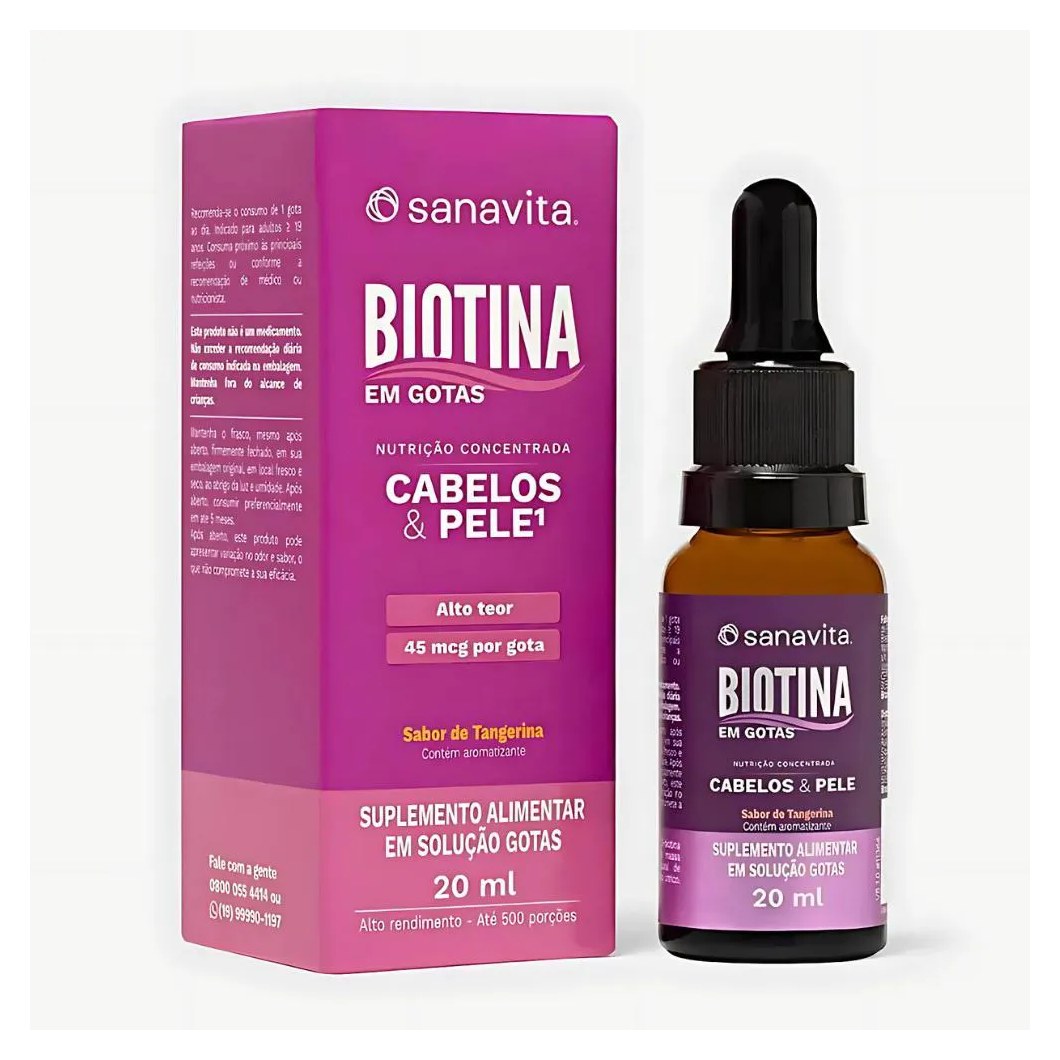 Biotina Gotas - Frasco 20ml - Sanavita