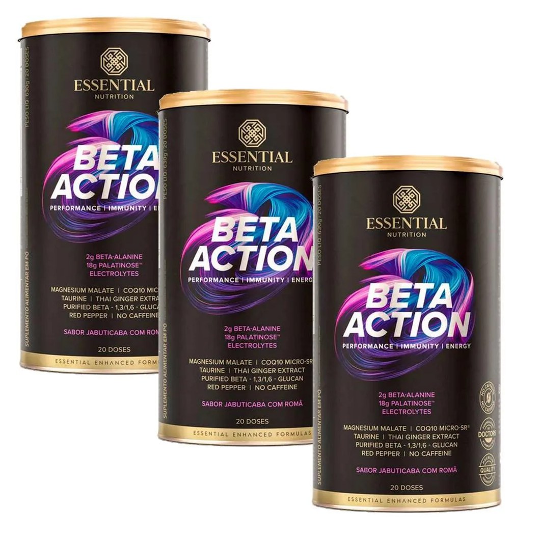 Kit 3x Beta Action - Jabuticaba com Romã - 630g - Essential Nutrition