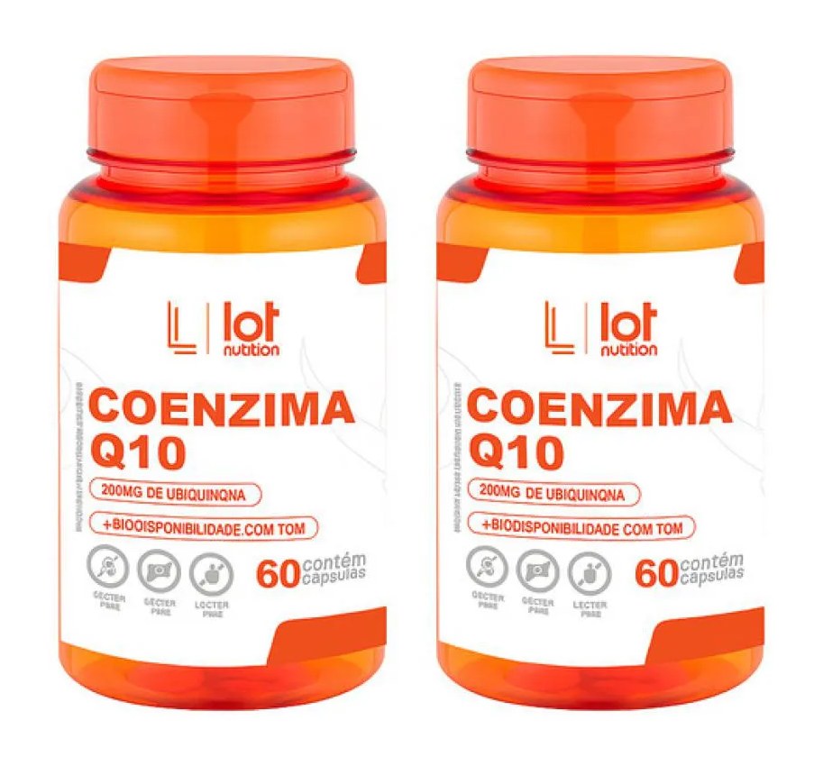 Kit 2un Coenzima Q10 200mg 60 cápsulas sem Sabor