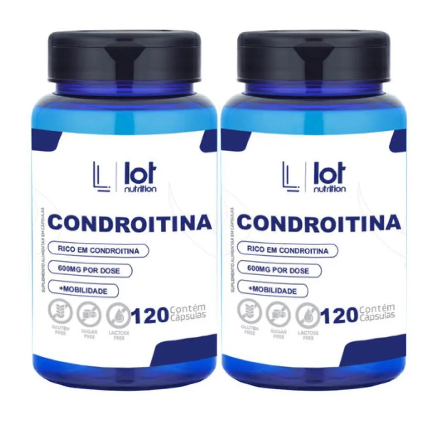 Kit 2un Condroitina 600mg 120 cápsulas sem Sabor