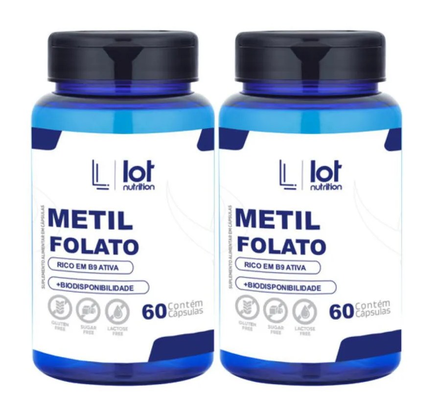 Kit 2un Metilfolato 60 cápsulas sem Sabor