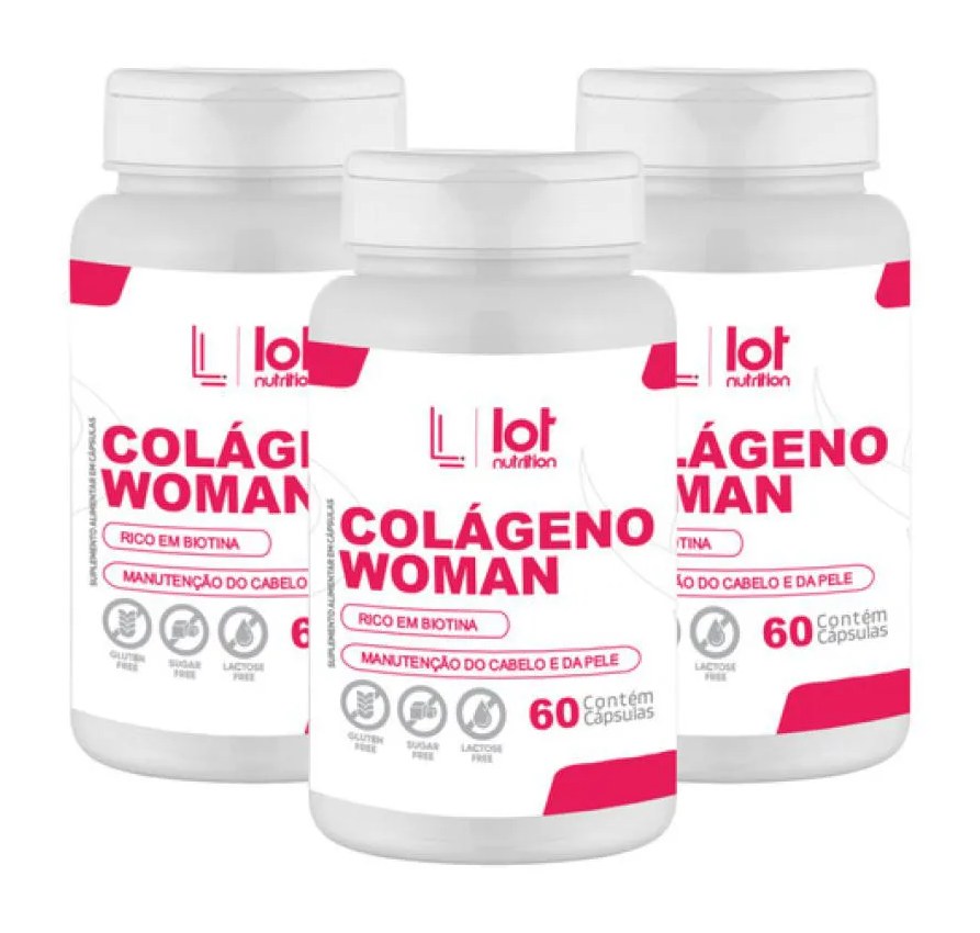 Kit 3un Colágeno Woman 60 cápsulas sem Sabor