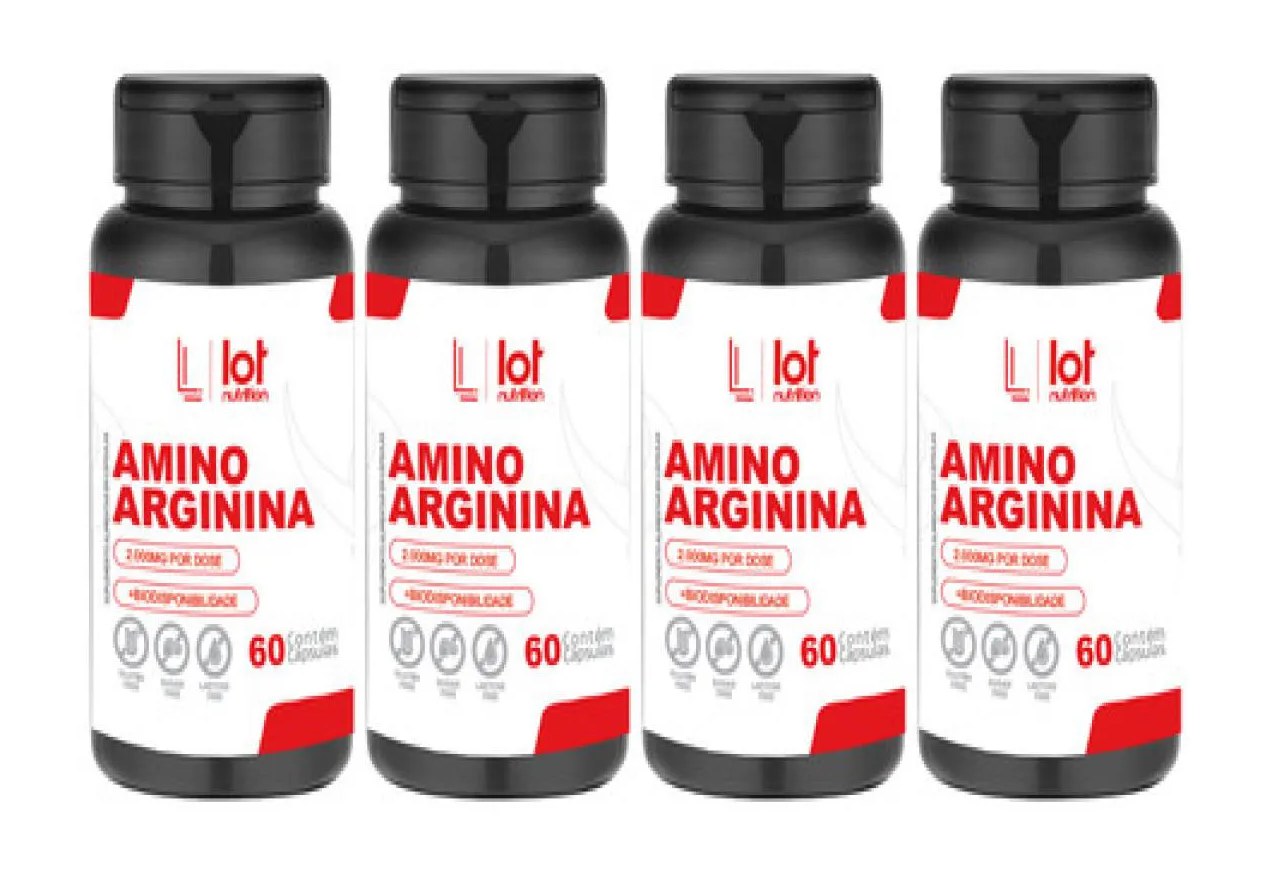 Kit 4un Arginina 2000mg 60 cápsulas sem Sabor
