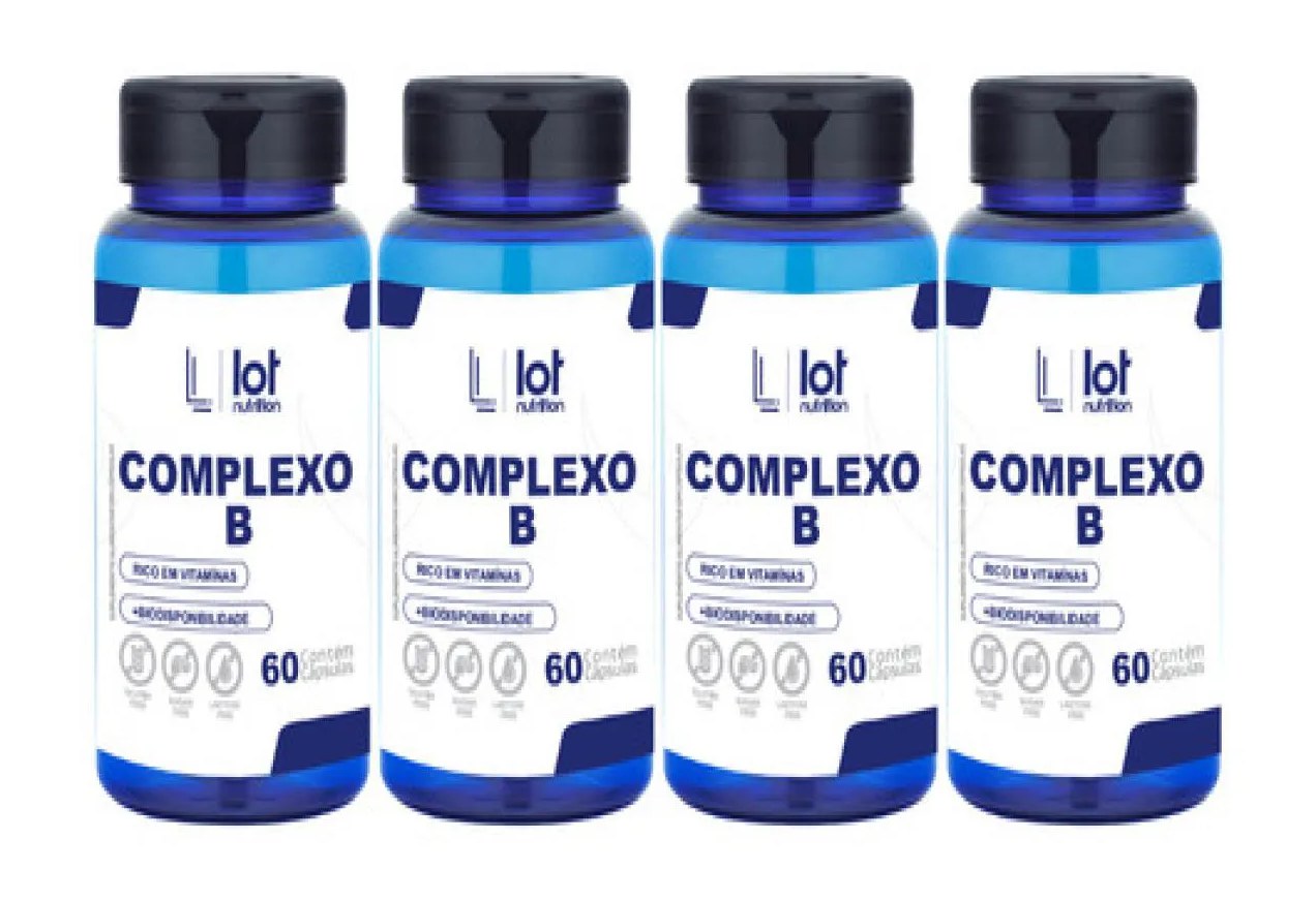 Kit 4un Complexo B 60 cápsulas Vitamina B sem Sabor