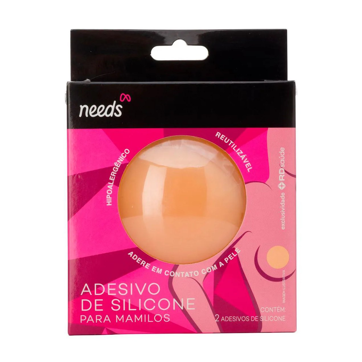 Protetor Adesivo de Silicone para Mamilos Needs Reutilizável 2 unidades